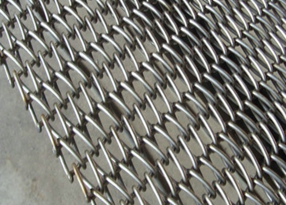 Stainless Balanced Weave Conveyor Belts , Chain Mesh Belt For Sugar Oven