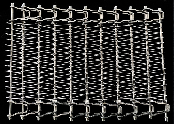Seafood Freezing Oven Food Grade 316 Stainless Steel Spiral Mesh Belt