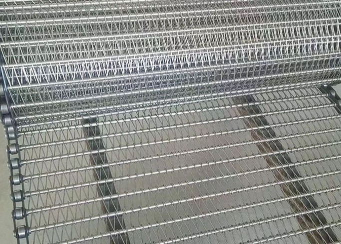 Voedselverwerking Chain Link Mesh transportband roestvrij staal platte draad