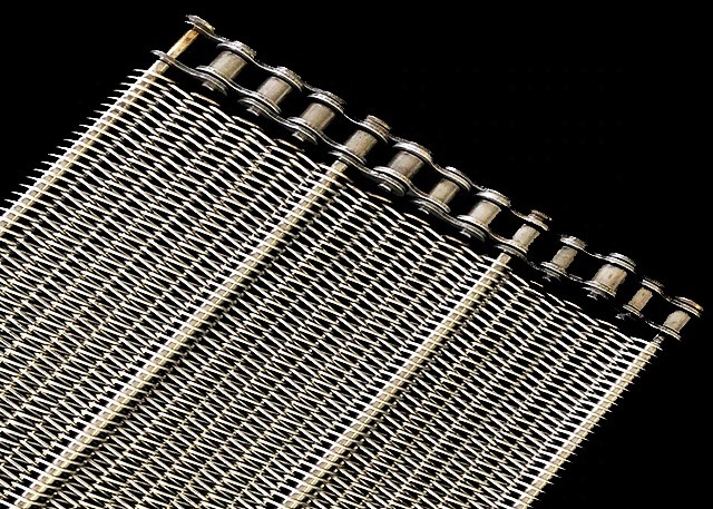 1000mm*10m Ketting Mesh Conveyor Belt Stainless Steel voor Kleinhandelsindustrie