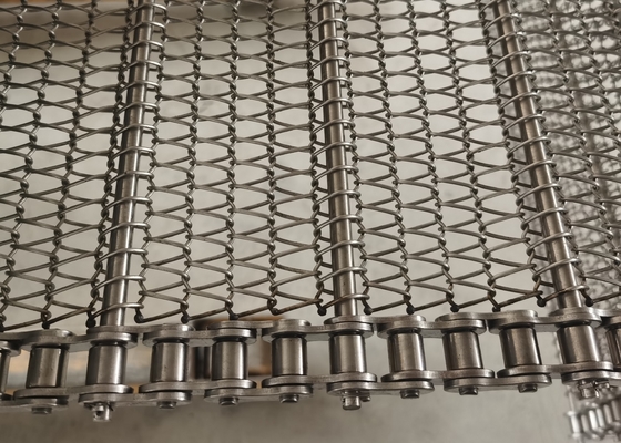 304 316 de Verbindings Spiraalvormige Draad Mesh Conveyor Belt Food Grade van de Roestvrij staalketting