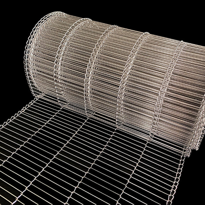 Roestvrij staalmetaal Vlak Flex Wire Mesh Conveyor Belt voor Met chocolade bedekte Eieren