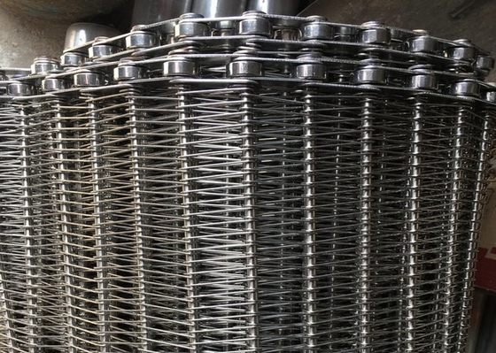 Warm te koop 1m 1,2m 1,5m op maat gemaakte breed roestvrij staal keten gaas transportband
