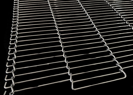 4.24mm-20.32mm Rod Pitch Flat Flex Conveyor Belt 0,9mm-2,8mm Draaddiameter