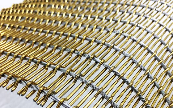 Op maat gemaakt breed roestvrijstalen koperdraad decoratief metalen gaas voor het bouwen van vliesgevels