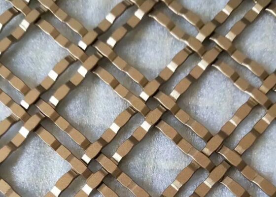 Aanpasbaar Herringbone Messing-Ss Decorative Mesh voor het bouwen van buitengrenzen en gevelbekleding.