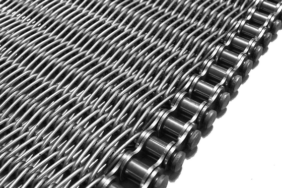 Roestvrijstalen kettinggaas transportband voor industriële voedselverwerking en materiaalbehandelingsapparatuur