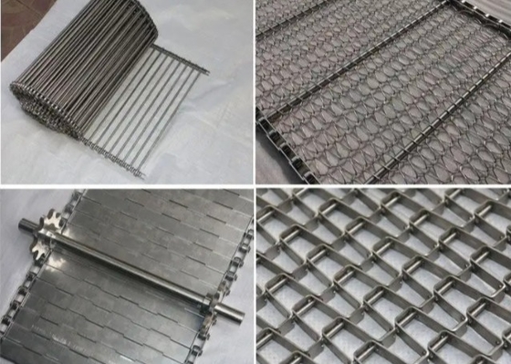 Metaal Grote Muur 430 Roestvrije Mesh Conveyor Belt For Towing-Boot